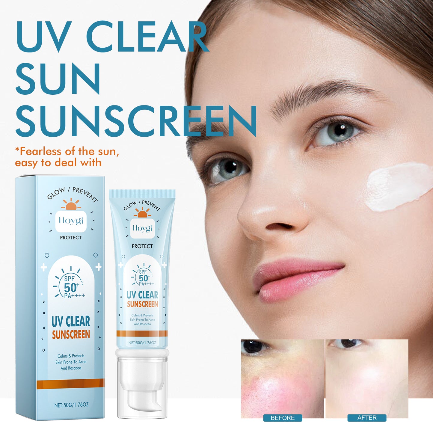 UV Clear Moisturizing Sunscreen - Lightweight Non-Greasy Face Sun Protection
