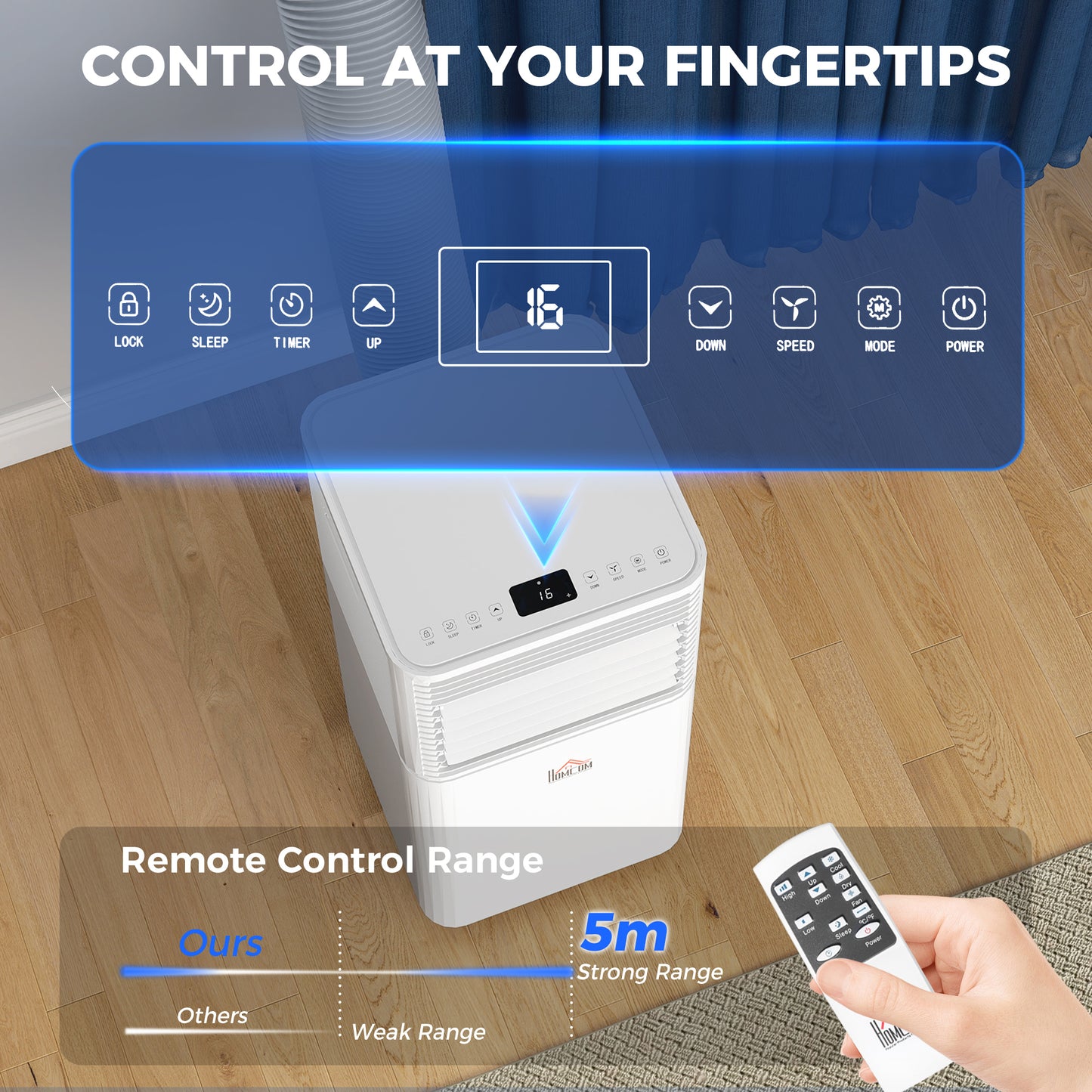 Portable 10000 BTU Air Conditioner with Remote & Timer - White