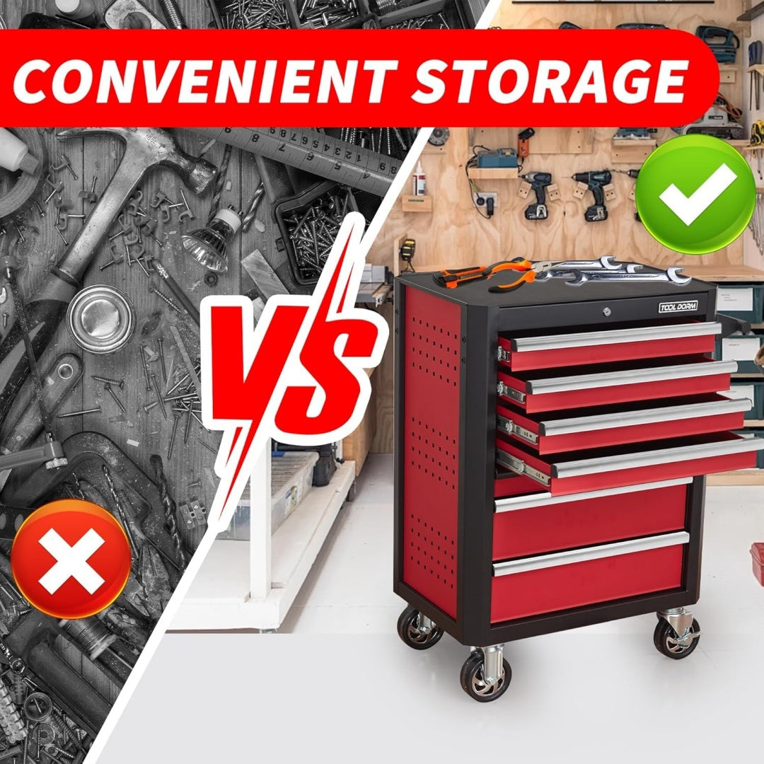 28-Inch 7-Drawer Tool Cart Metal Storage Utility Cart