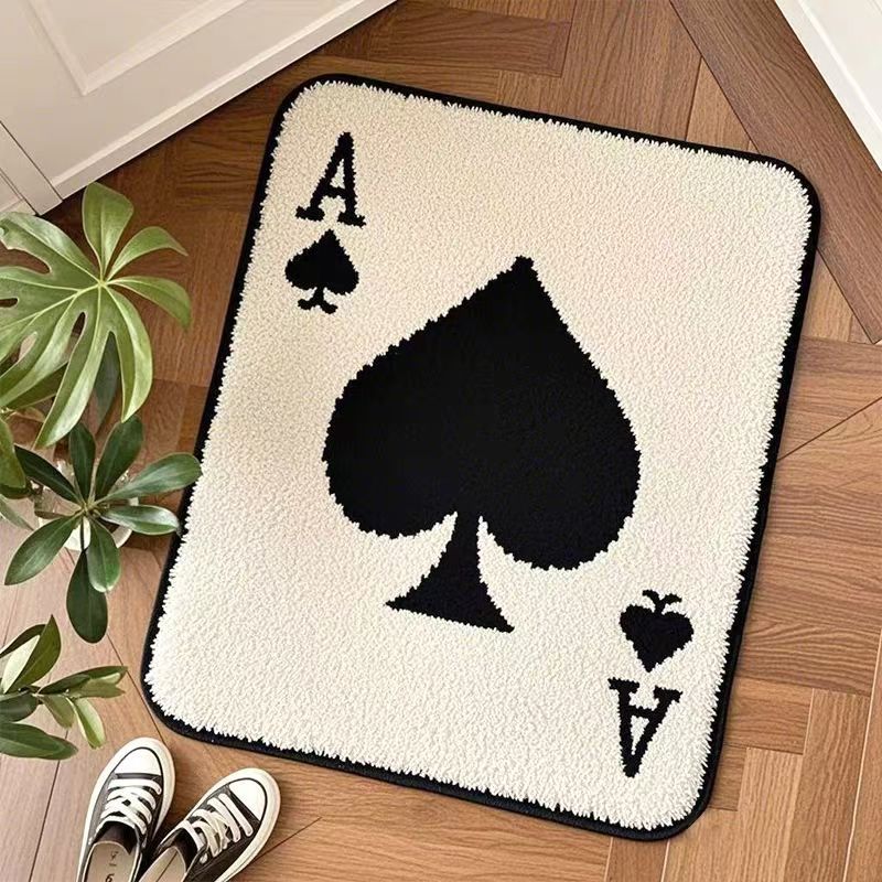 Ace of Spades Bathroom Absorbent Rug Non-Slip Fabric Square Mat Multiple Sizes