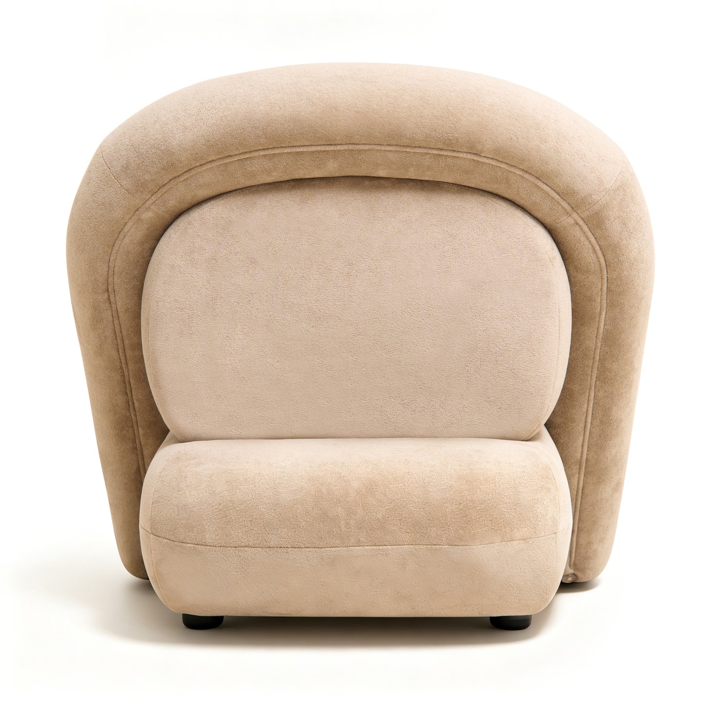 32-Inch Velvet Accent Lounge Chair - Dark Beige