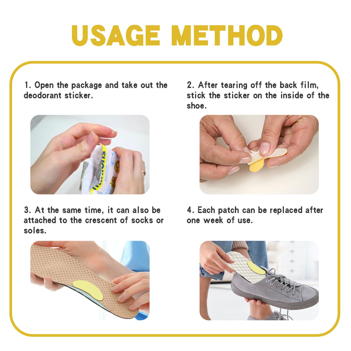 Shoe Deodorizing Sticker - Odor Absorbing Foot Sweat Patch