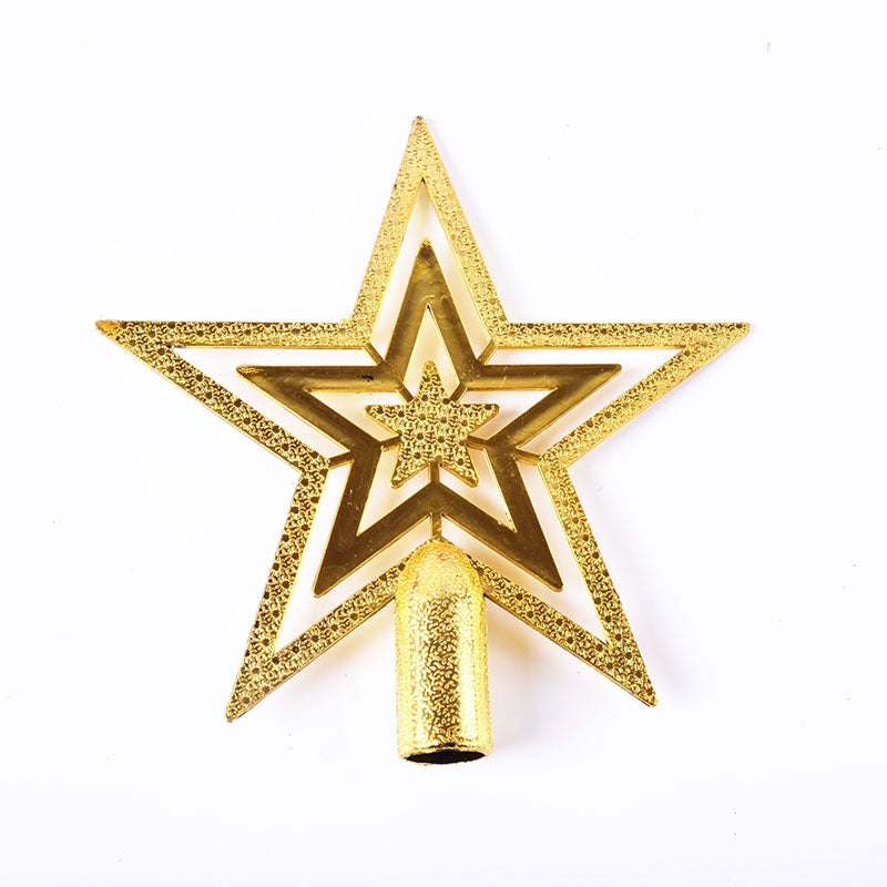 Christmas Tree Topper Star 10-20cm Electroplated Flat Five-Pointed Decoration