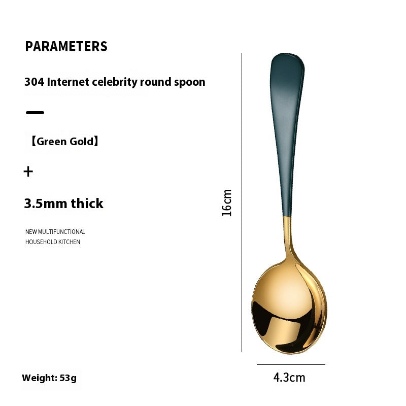 Stainless Steel Household Spoon 3.5mm Thickened Modern Kitchen Utensil