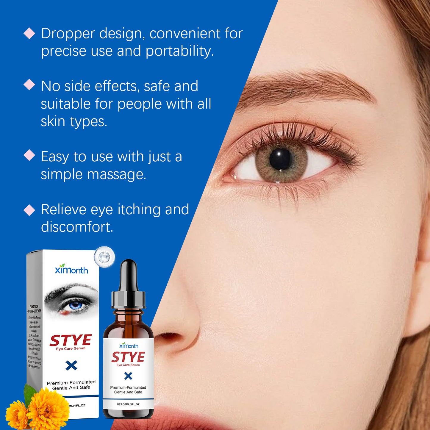 Soothing Eye Care Serum - Gentle Calendula & Arnica Relief Treatment (30ml)