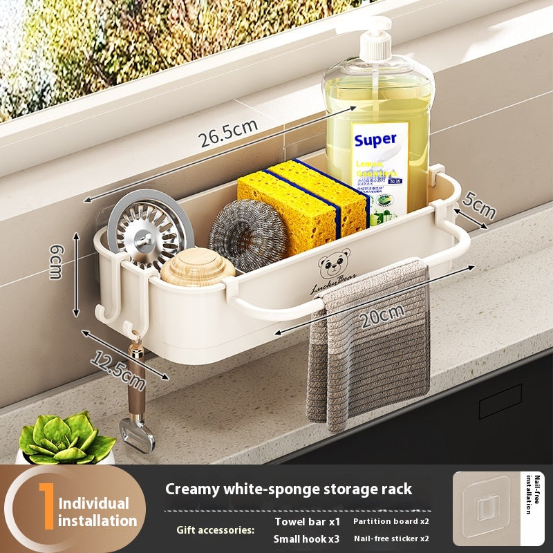 Wall-Mounted Kitchen Sink Storage Shelf Multi-Purpose Organizer