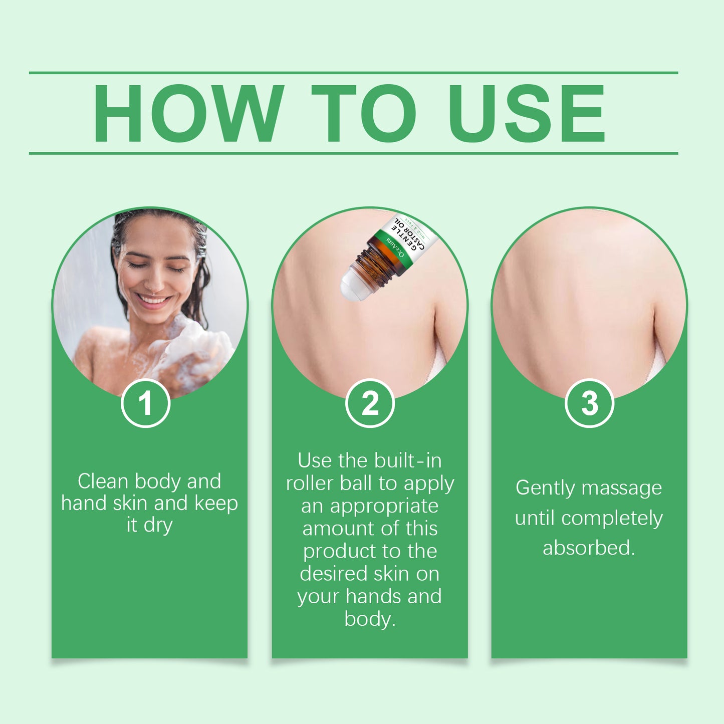 Castor Oil Body Moisturizer with Roller Ball Applicator - 30ml