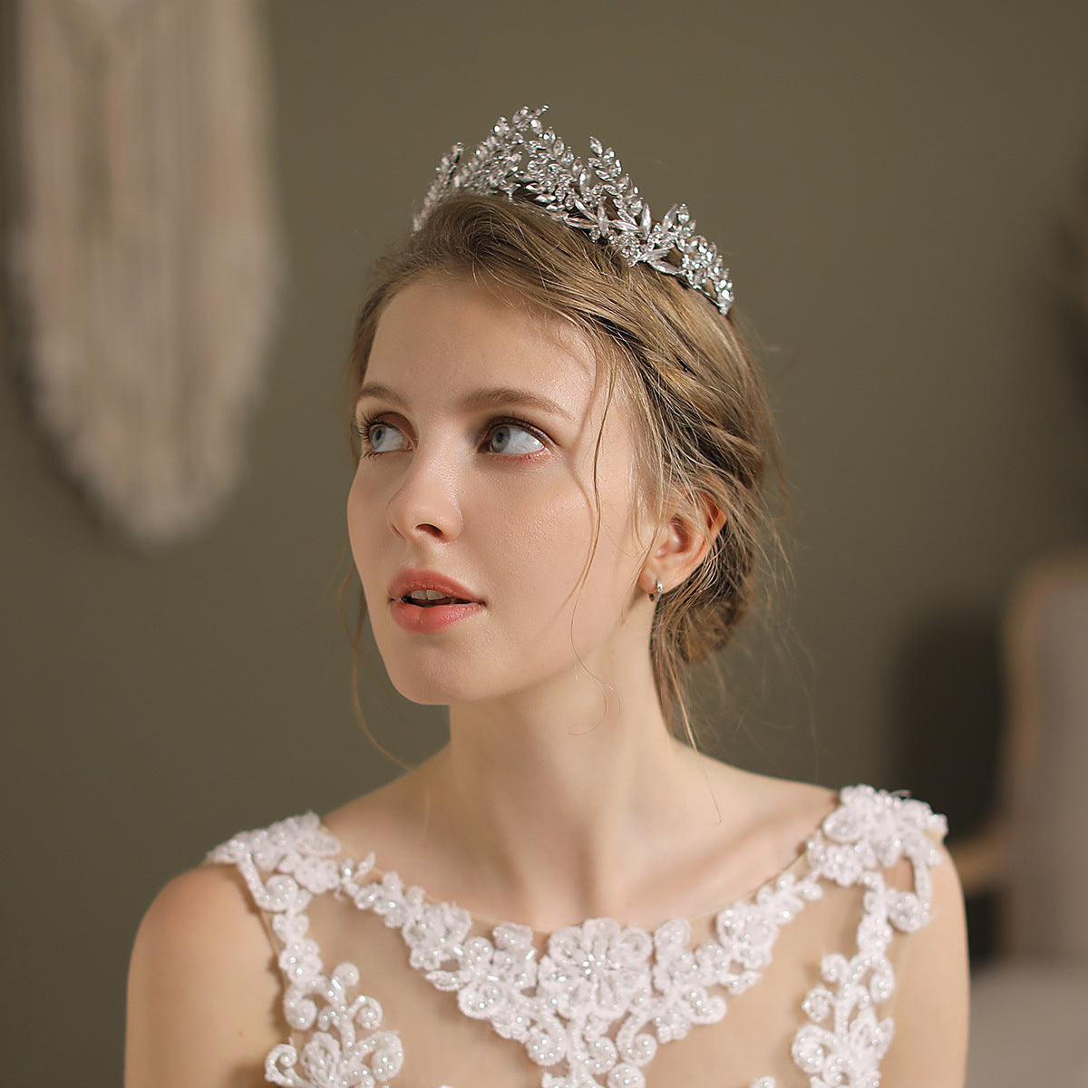 Silver Alloy Rhinestone Bridal Crown