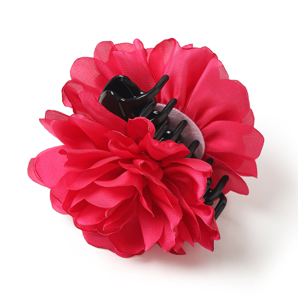 Minimalist Satin Camellia Hair Clip for Women - Large French-Style Gripper