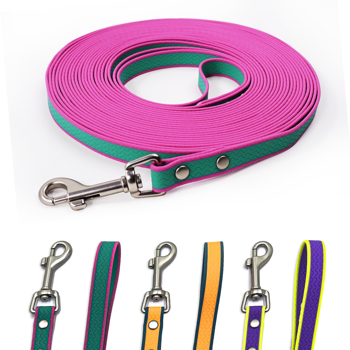 Pet Training Leash Waterproof PVC Coated Rubberized Durable Rope