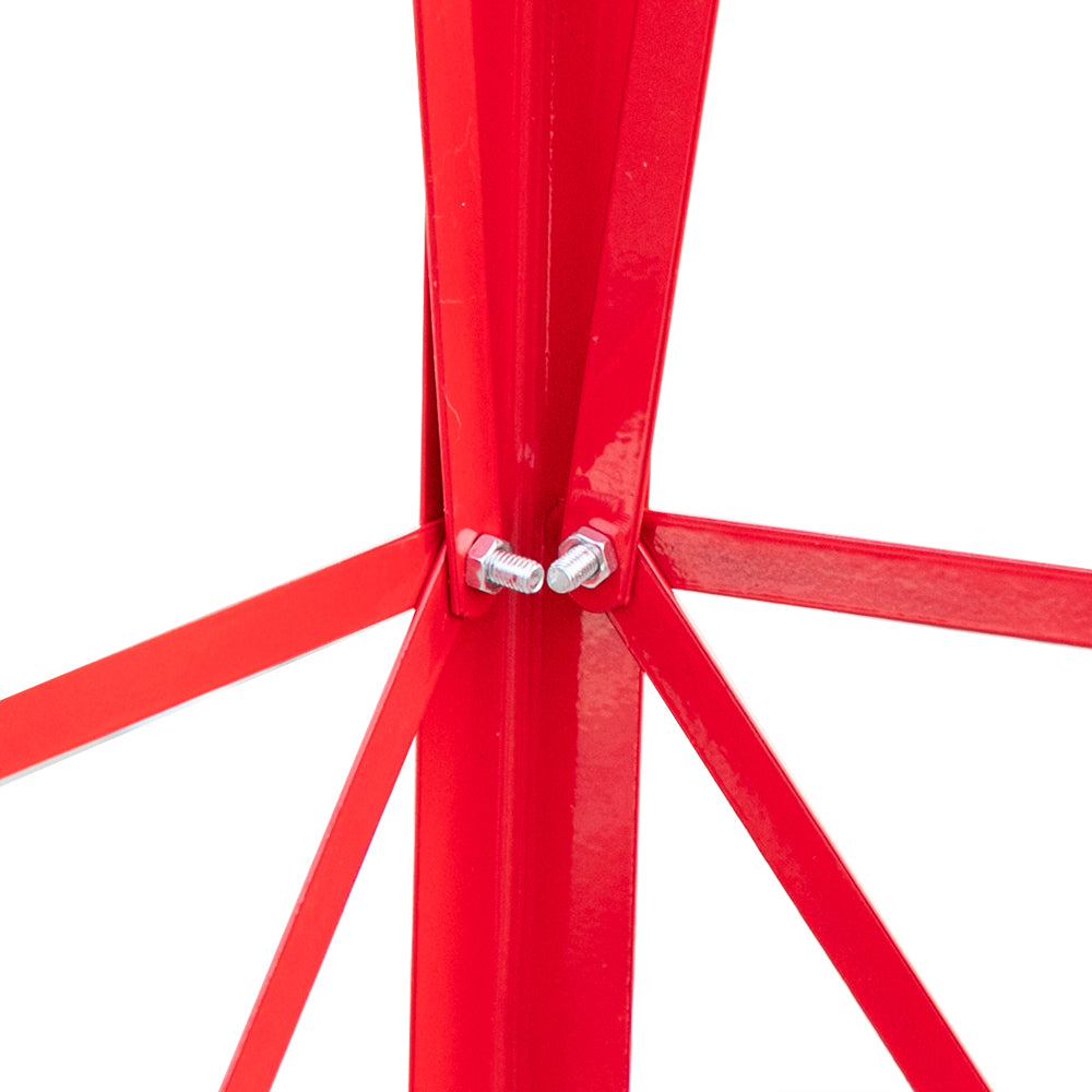 8FT Weather Resistant Garden Windmill with Steel Frame - Red Decorative Windmill for Lawn & Yard