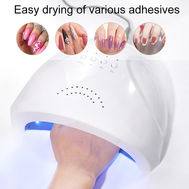 UV LED Nail Lamp - 30 Bead Professional Gel Nail Dryer with 4 Timers - White