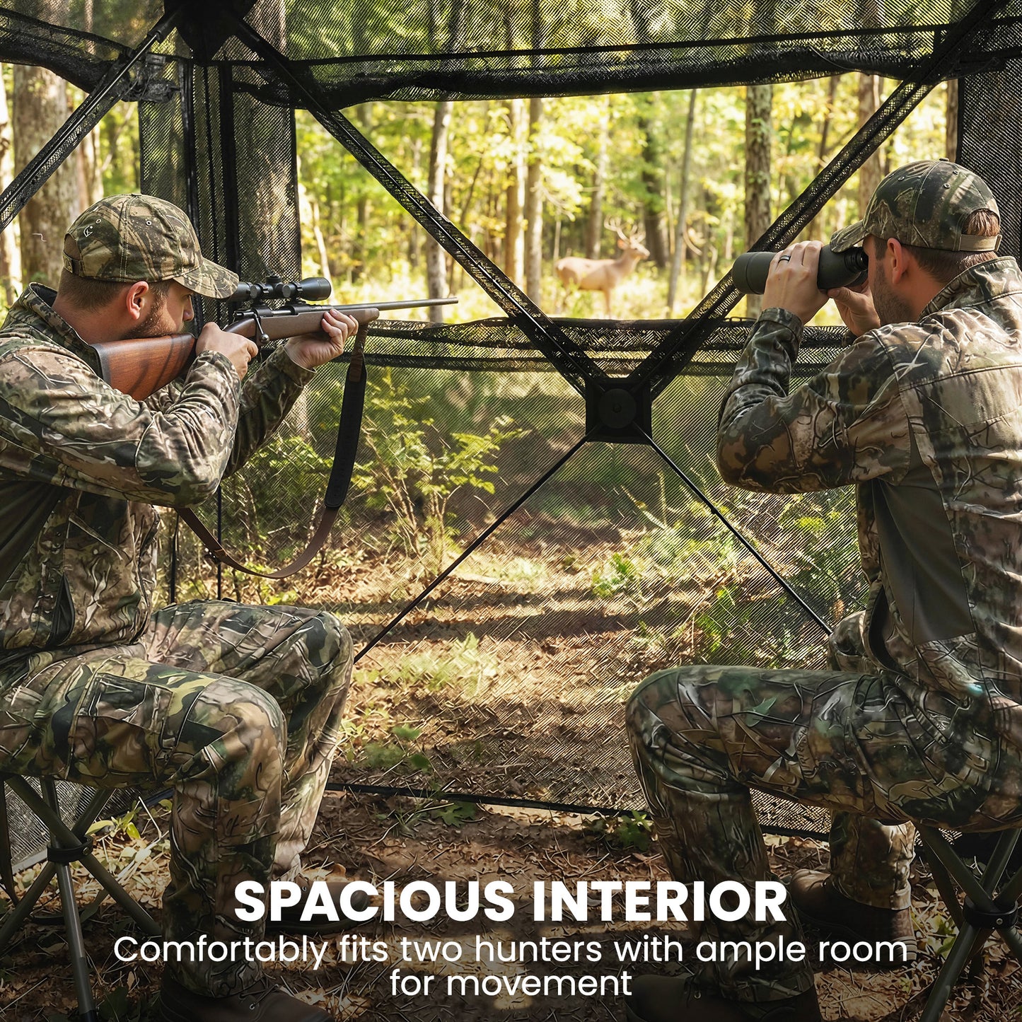 2-Person Camouflage Pop-Up Hunting Blind with 270-Degree View