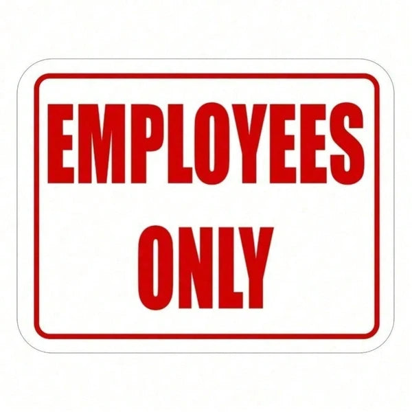 Employees Only Metal Door Sign - Self-Adhesive Office Decor