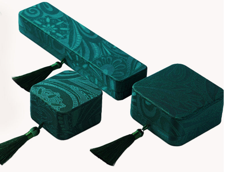 Dark Green Jewelry Storage Box - Classic Home Organizer for Rings, Necklaces, Bracelets