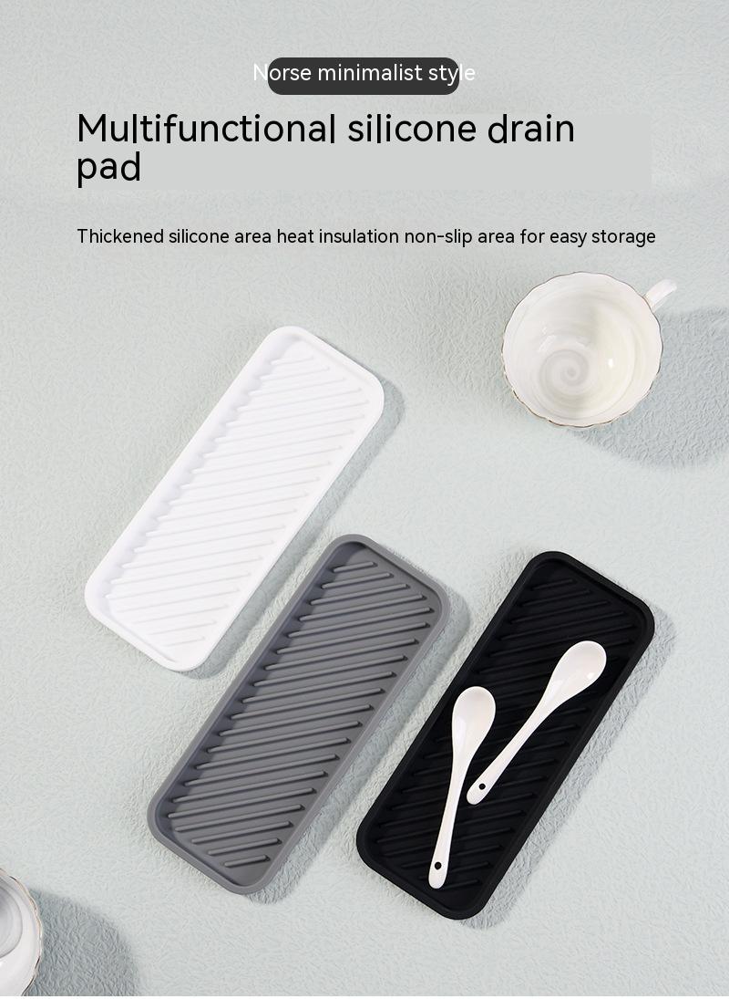 Silicone Water Draining Soap Rack Square Water Drain Stand Kitchen Bathroom