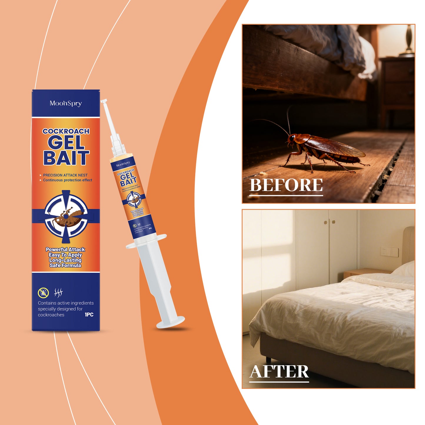 Cockroach Gel Bait - Pest Control Trap for Kitchen and Home Use