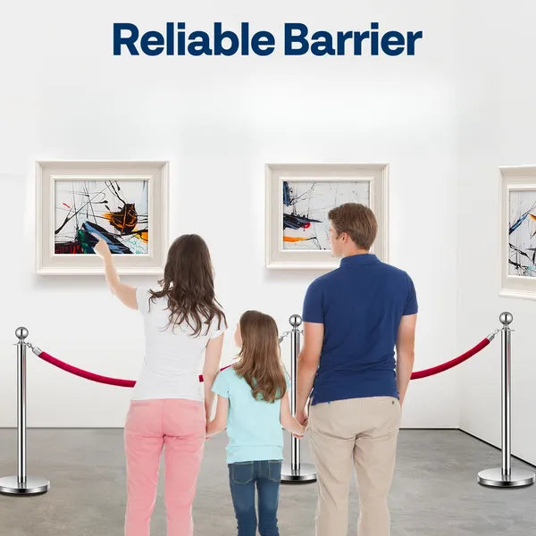 Crowd Control Stanchions with Red Velvet Ropes - Multiple Colors