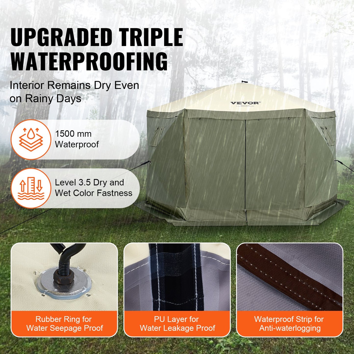 12x12FT Pop-Up Gazebo Tent with Mesh Windows & Removable Side Walls - Green