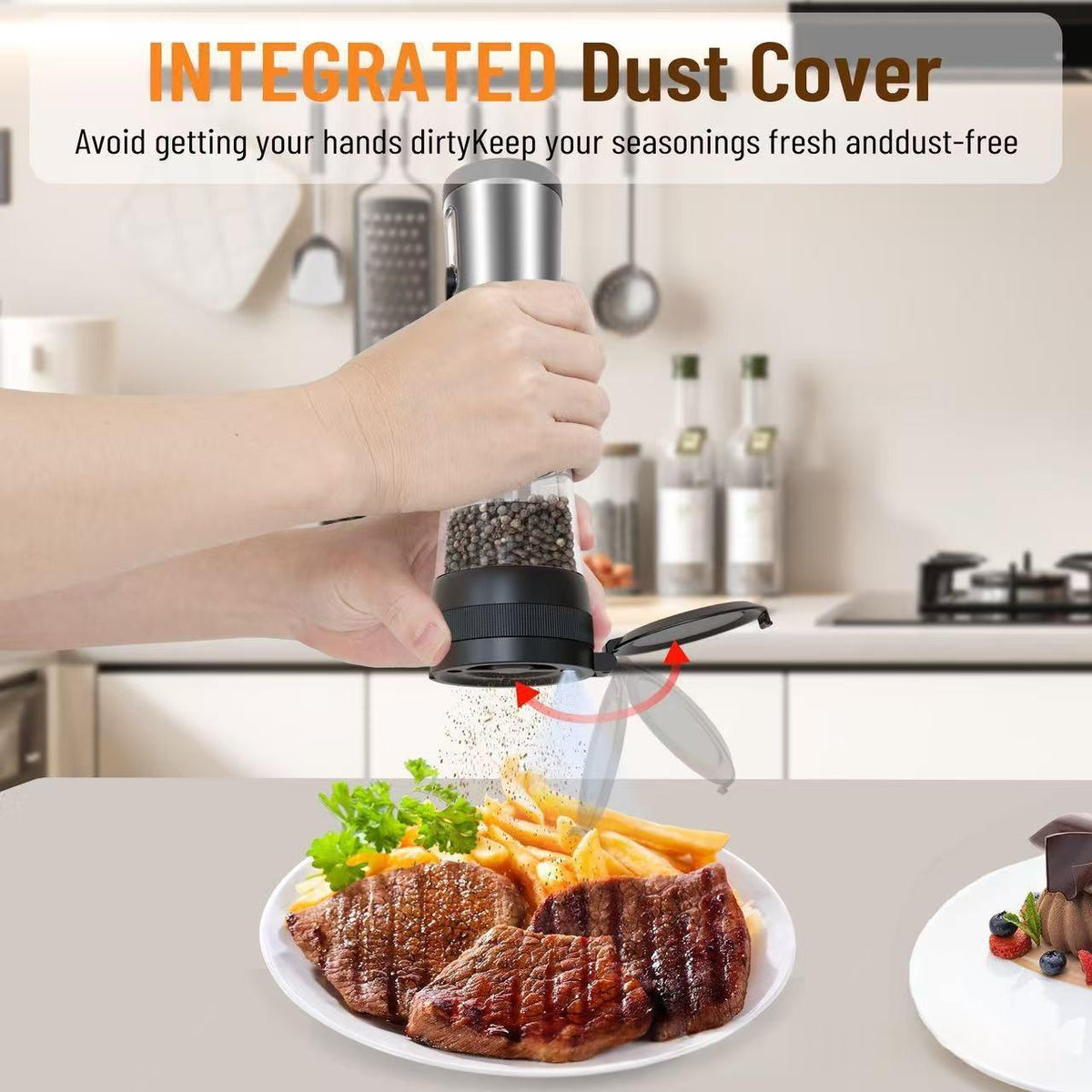 Rechargeable Electric Pepper Grinder Stainless Steel Salt & Pepper Mill