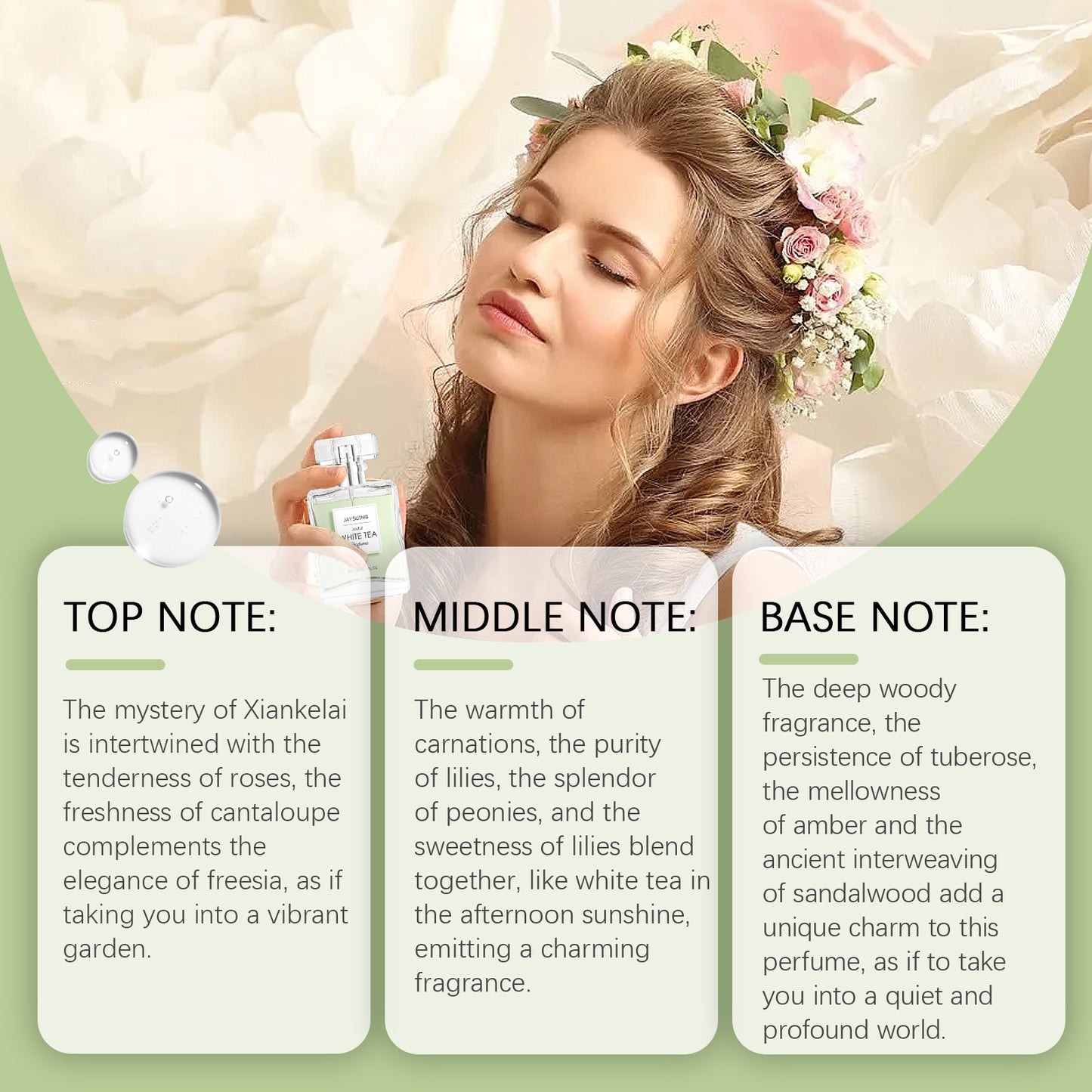 Qinghuan White Tea Perfume - Long Lasting Floral Fragrance for Women