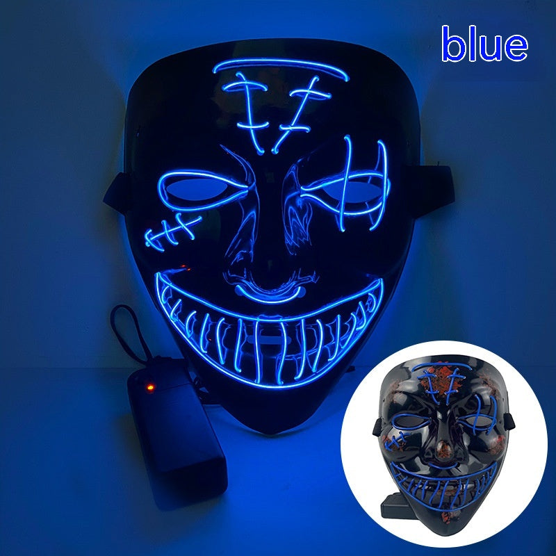 LED Halloween Mask Luminous Party Mask with V-Shaped Pirate Eye Design