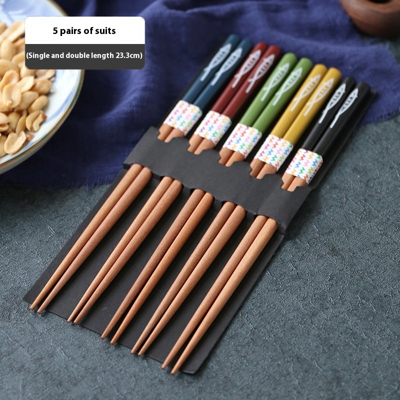 Wooden Chopsticks for One Person - Chestnut Dinnerware, 5 or 10 Pairs