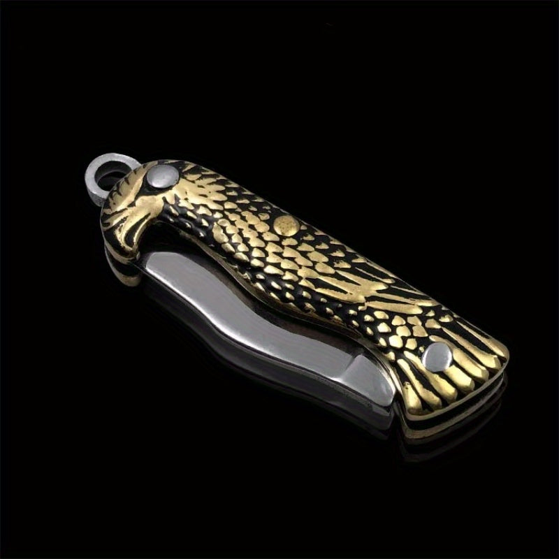 Mini Yellow Dragon Pattern Kitchen Knife