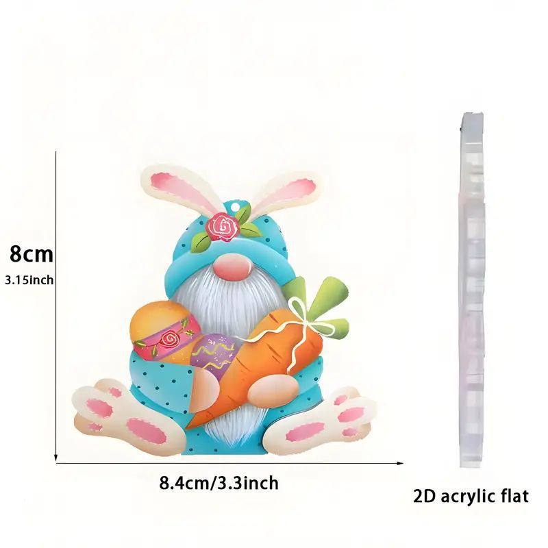 Acrylic Easter Rabbit Car Decoration Hanging Ornament - Festive Holiday Decor
