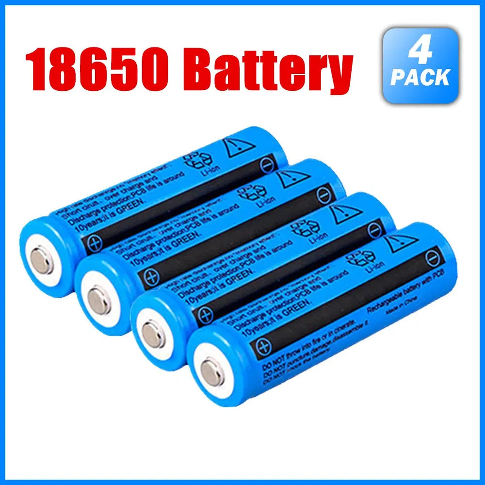 Rechargeable 3000mAh 3.7V Li-ion Battery for Flashlights & Power Tools - Multiple Quantities