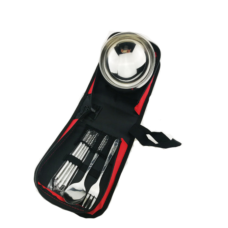 Portable Stainless Steel Folding Bowl Set for Outdoor Dining and Camping