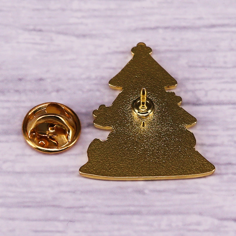 Cute Cat Badge Christmas Halloween Accessory Gold