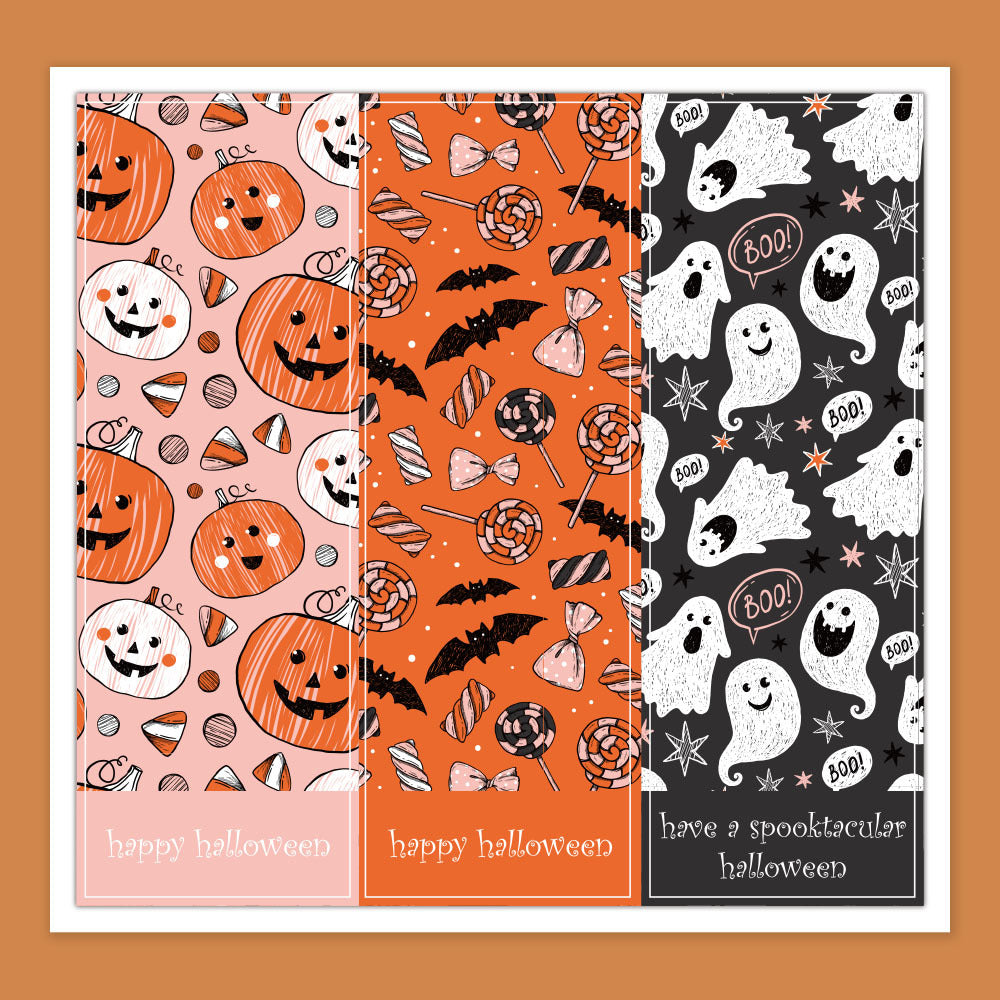 Halloween Self-Adhesive Rectangular Stickers 30 Sheets Party Decor