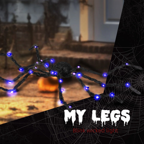 Light-Up Oversized Spider Halloween Decoration - Bendable Legs
