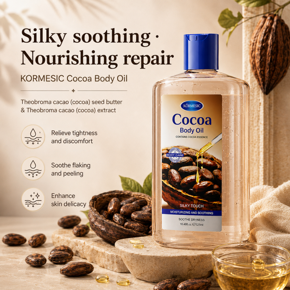 Body Oil with Rose, Coconut & Cocoa - 525ml Natural Moisturizer
