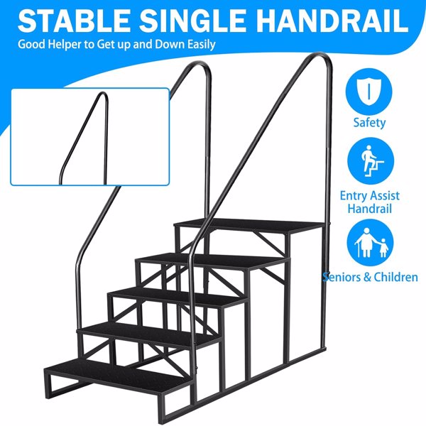 5-Step RV Ladder with Handrail - Anti-Slip Hot Tub Steps