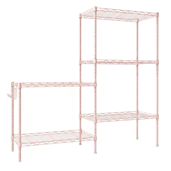 5-Tier Adjustable Iron Display Rack - High-Gloss Finish, 150cm