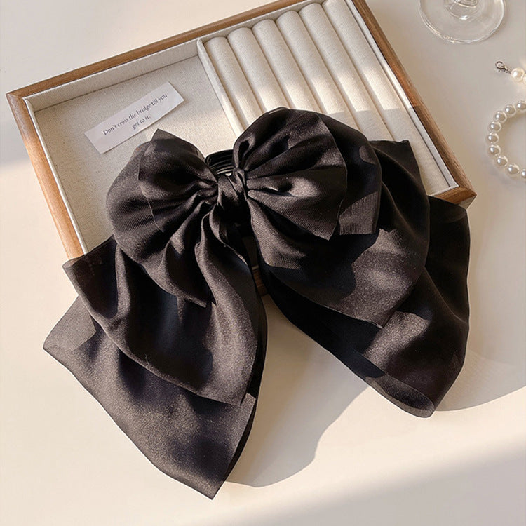French Satin Multi-Layer Bow Hairpin - Elegant Hair Accessory
