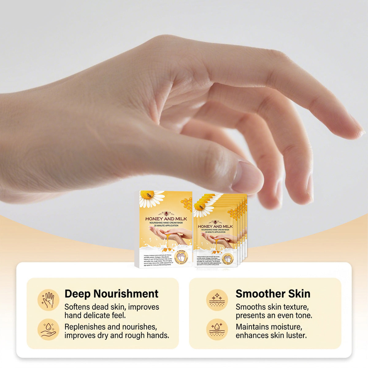 Moisturizing Hand Mask 5 Pairs - Hydrating Hand Care