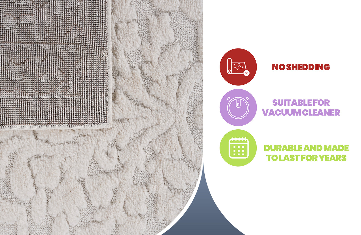 Step Collection High-Low Medallion Cream Indoor Area Rug, 6'7''x9',