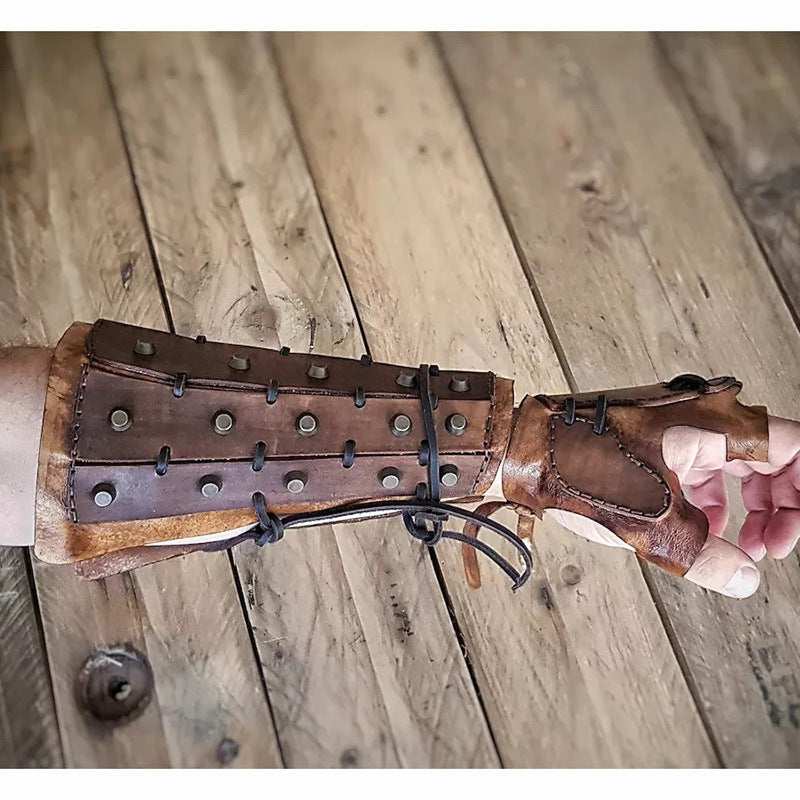 Lace-Up Medieval Boxing Gloves - Synthetic Leather