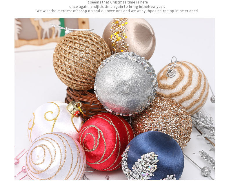 Christmas Foam Ball Decorations Set - 8cm 9-Pack Holiday Tree Ornaments
