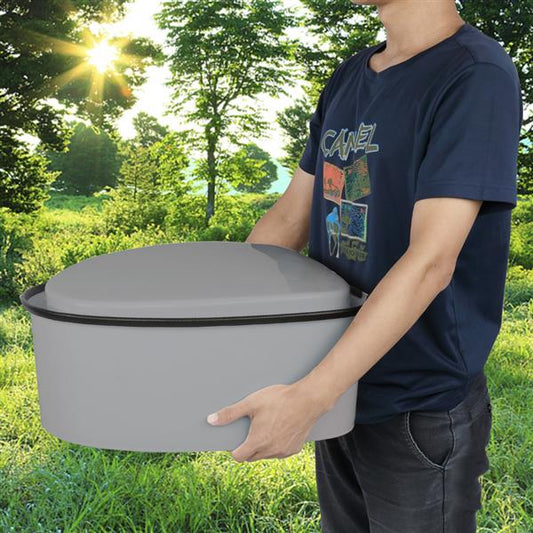 Portable Toilet with Non-Slip Pad for Camping & Outdoor Use - Gray