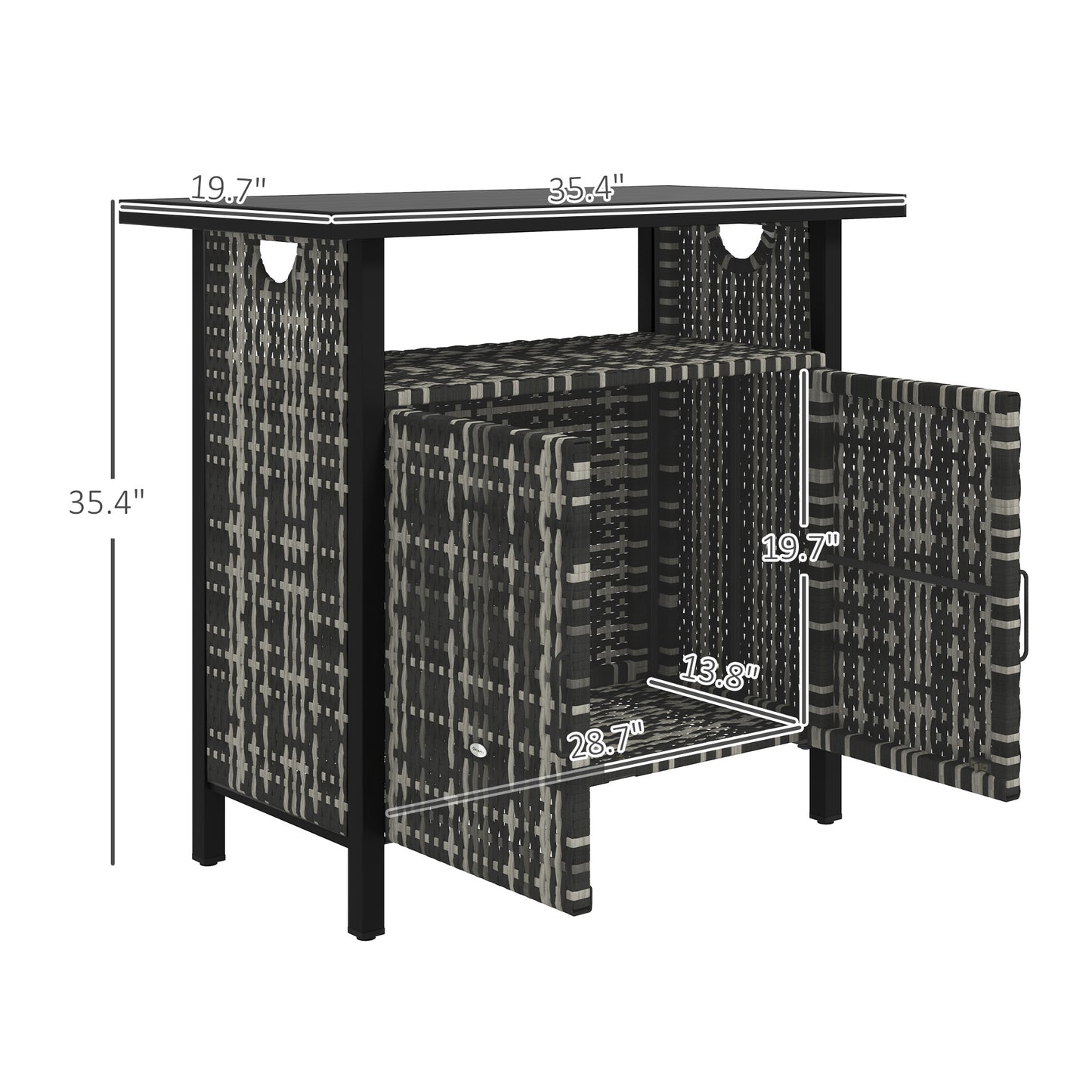 Outdoor Pool Towel Storage Cabinet Organizer, Bar Table With Shelf