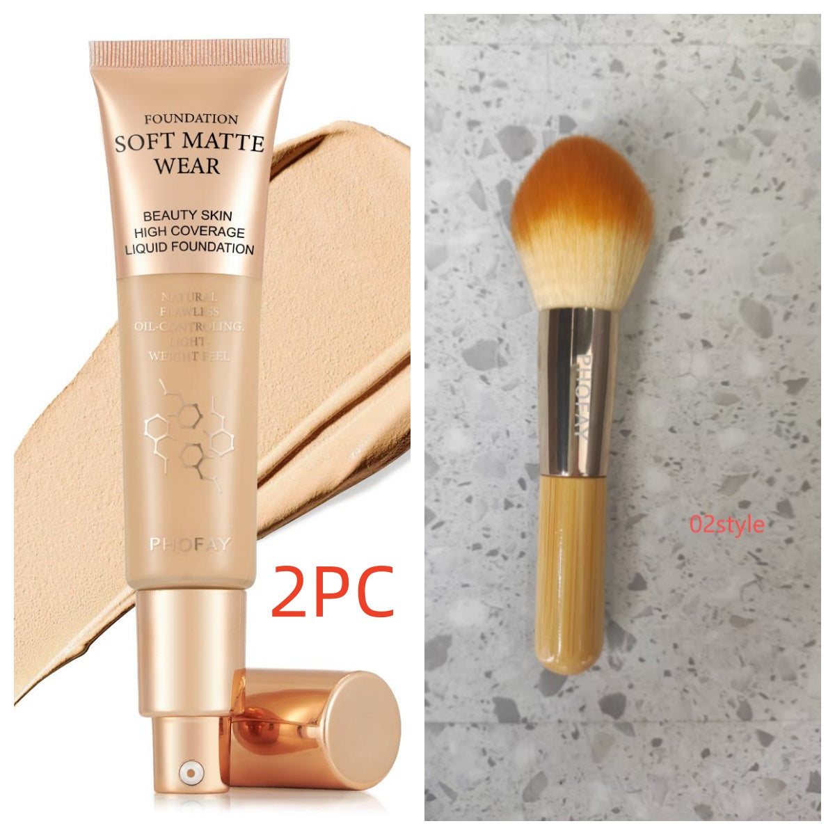 Full Coverage Liquid Foundation - Lightweight Oil-Controlling Makeup