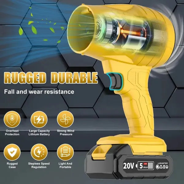 Cordless Leaf Blower 20000RPM Turbo Jet Air 20V Battery Powered Handheld Dust Snow Remover