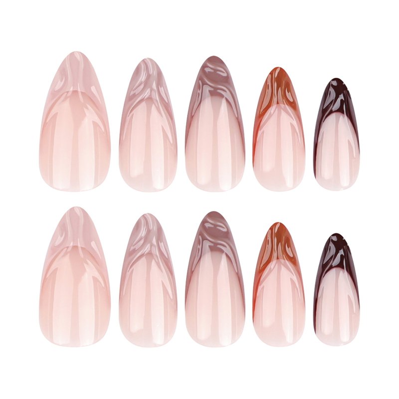 24-Piece Nail Art Set with Glue - French Almond