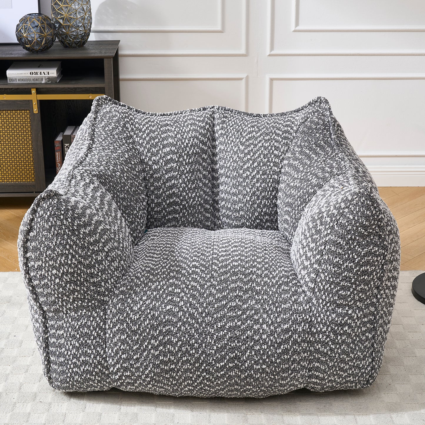 Comfortable Grey Bean Bag Sofa Chair for Living Rooms