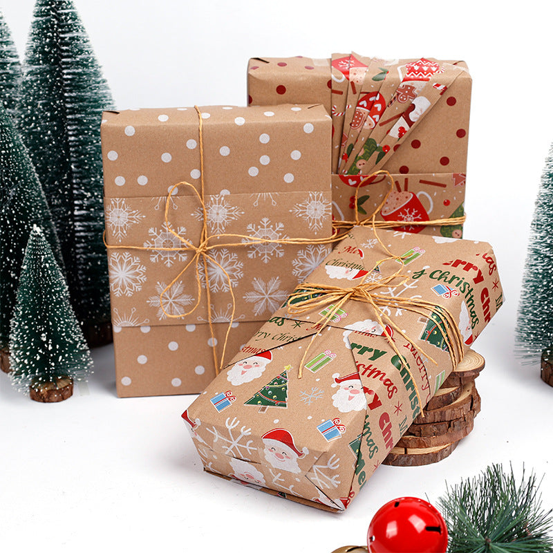 Double-Sided Kraft Paper Roll for Gift Wrapping - Christmas & Holiday Decoration
