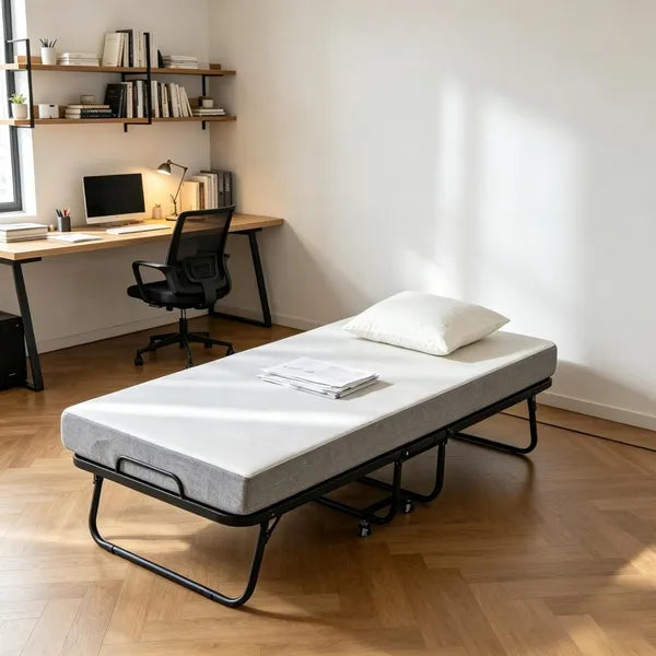 Portable Folding Bed with High-Density Foam Mattress